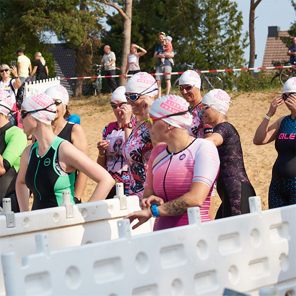 Fräulein Triathlon Badekappe weiß